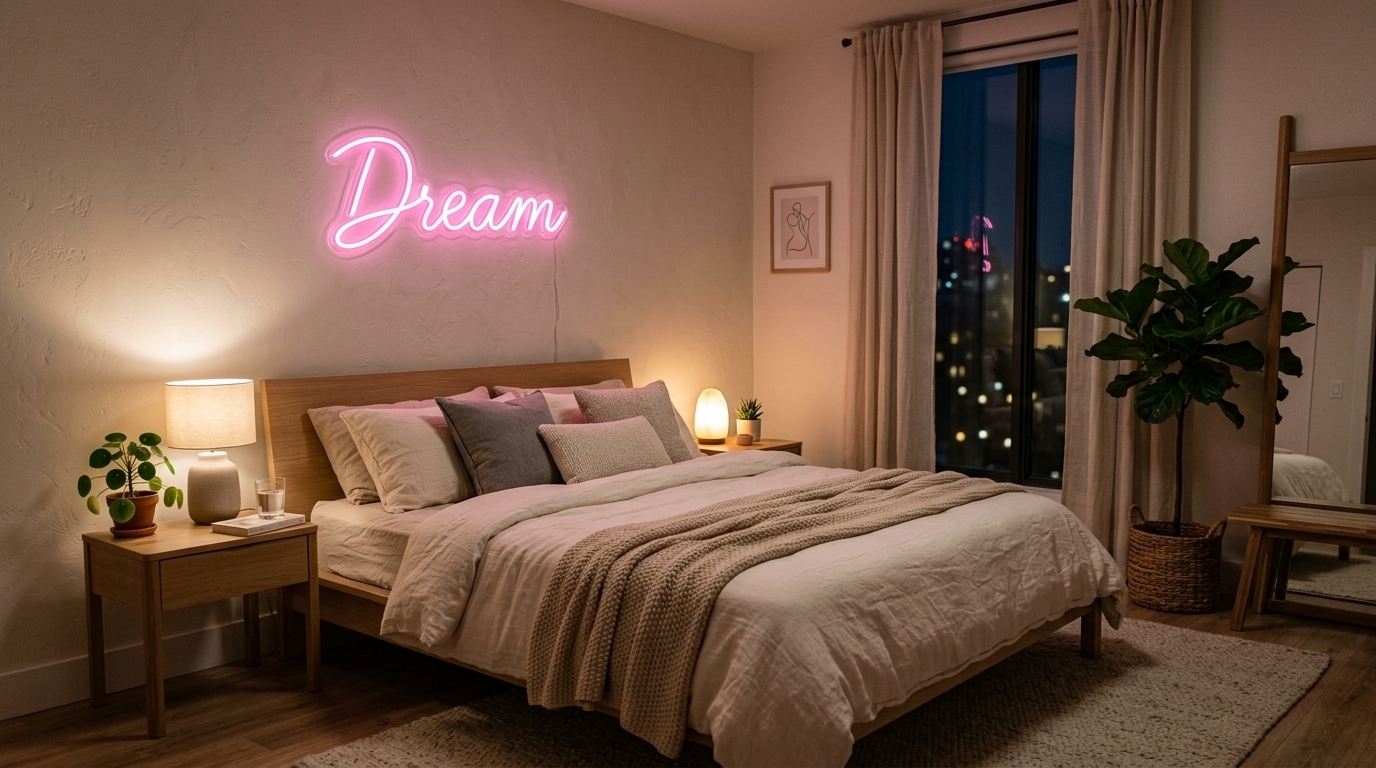 Cool neon sign ideas for bedroom wall decor